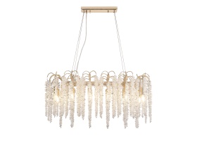Wisteria French Gold Crystal Ceiling Lights Diyas Linear Crystal Fittings Wisteria French Gold Crystal Ceiling Lights Diyas Linear Crystal Fittings